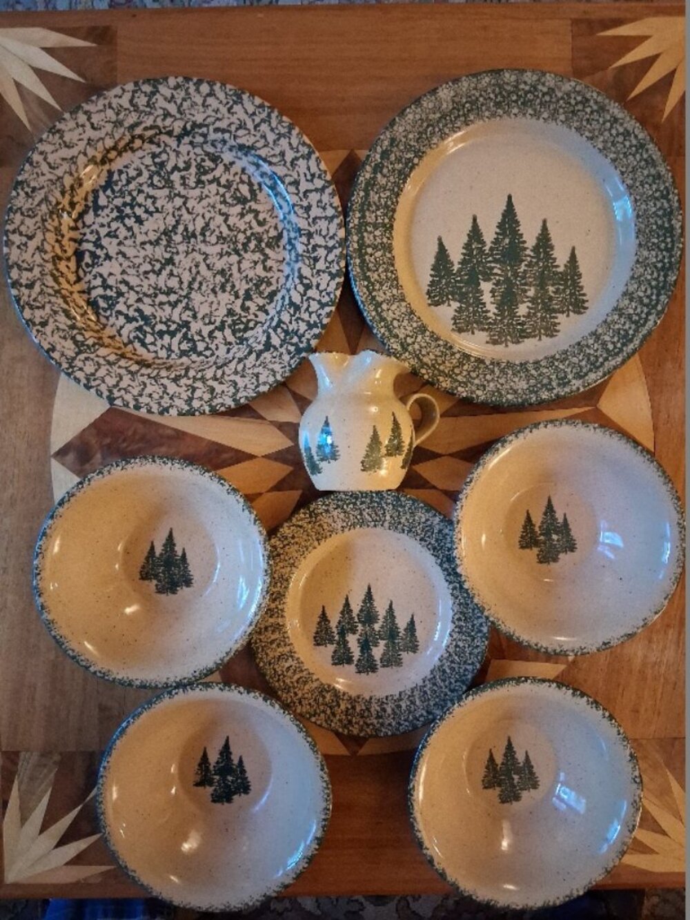 Three Rivers Pottery Vintage Stoneware  "Winter Pines" Nice Collection Part2